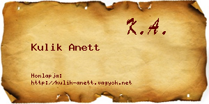 Kulik Anett névjegykártya